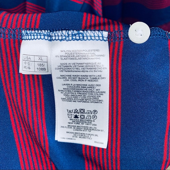 Brooks Brothers Men’s Navy Striped Polo Shirt XL - Picture 5 of 6